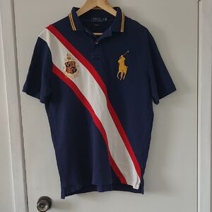 Polo by Ralph Lauren Navy Polo with Red and White Sash